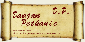 Damjan Petkanić vizit kartica